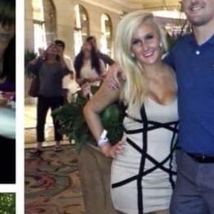 Tan and black dress with open back